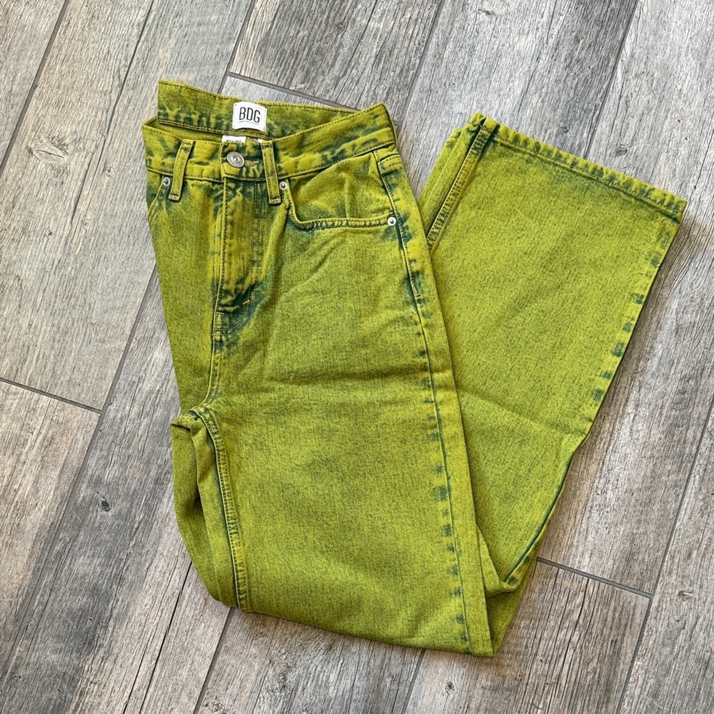BDG by Urban Outfitters Vintage Acid Wash Yellow/Green Jeans